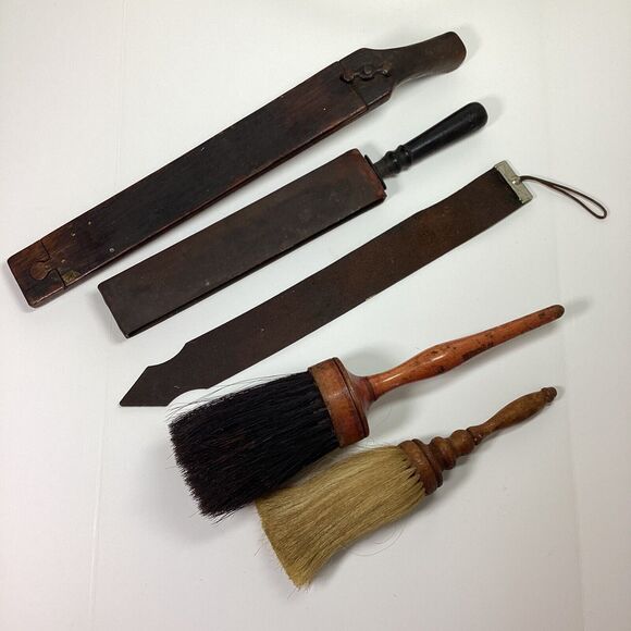 Vintage Shaving Tool Tools Barber Neck Brush Winner Autostrop Strop